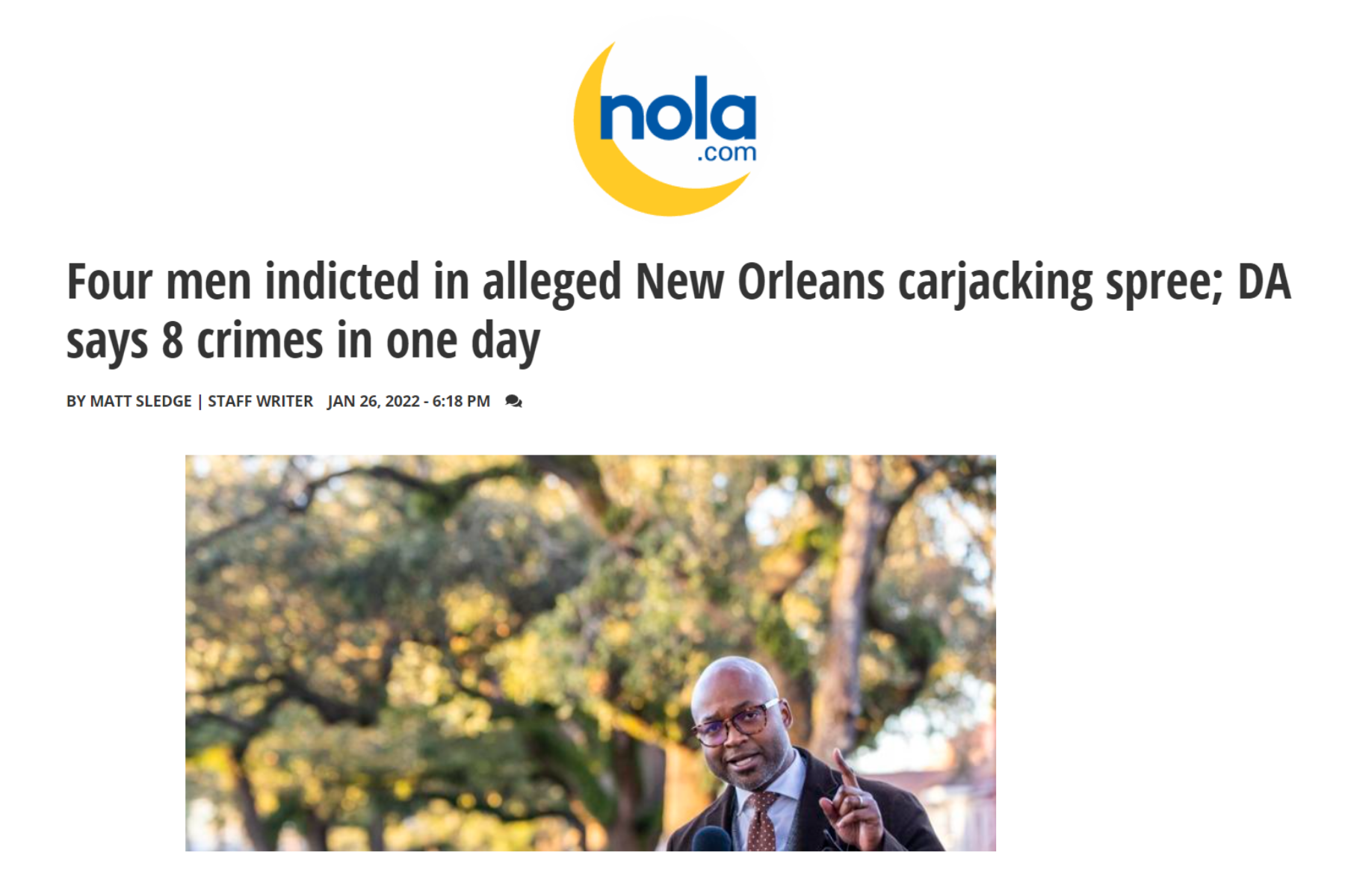 Four men indicted in alleged New Orleans carjacking spree; DA says 8 crimes in one day
